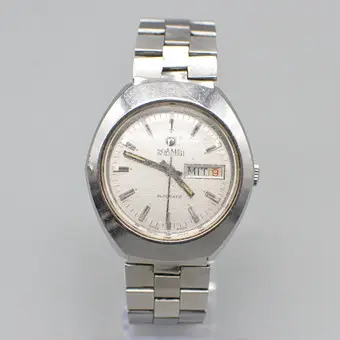 Roamer Automatic AS 2066, daydate, ruostumaton teräs, noin 1970.