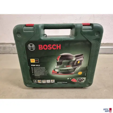 Accu-multischuurmachine Bosch PSM 18 LI met gereedschapskoffer