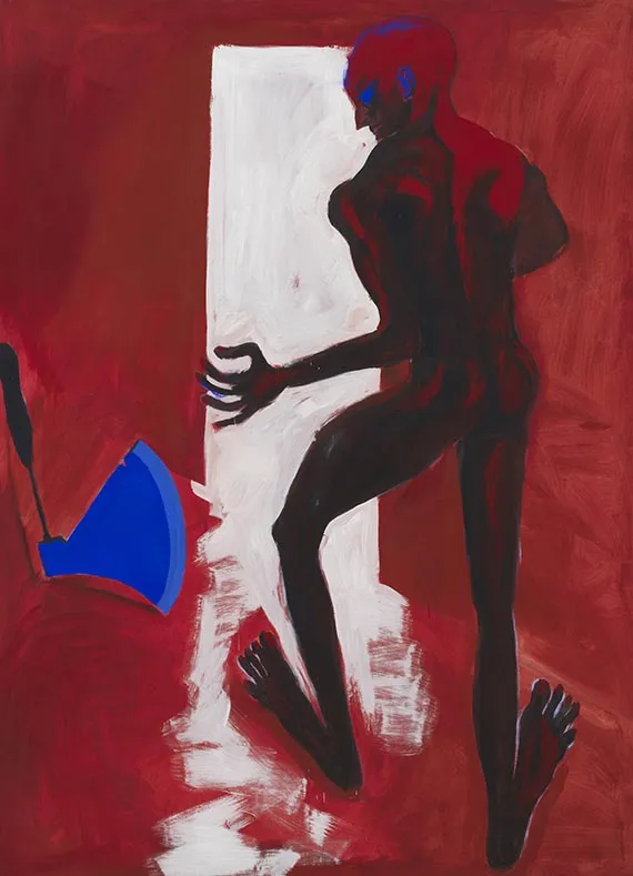 Rainer Fetting, Uomo e ascia (bianco), 1981