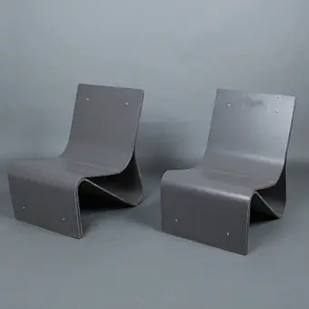 JULIA VON SPONECK. زوج كراسي استرخاء / كراسي استلقاء / كراسي حديقة Swisspearl by Eternit Sponeck.