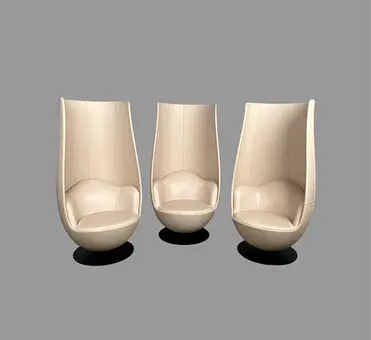 Marcel Wanders, Cappellini için. Üç ''Tulip'' koltuk, deri, 2010'lar, İtalya.