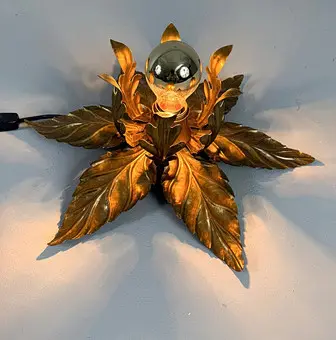 Lampada da parete/applique da parete di Hans Kögl, Hollywood Regency, anni 1970, Italia.