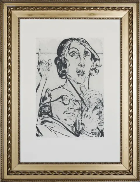 Max Ackermann, vlastoručno potpisan dolje desno, datirano 1924, Berlin 1887 – 1975 Bad Liebenzell, „Radio“, bakropis suhom iglom, 10/200, 44,5 x 30 cm