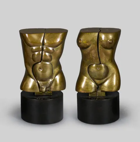 Miguel Berrocal, svaki potpisan, Algaidas 1933 – 2006 Antequera, „Otto y Otra“, dvije bronce, dijelom polirane, svaka 153/999, žig ljevaonice Venturi…