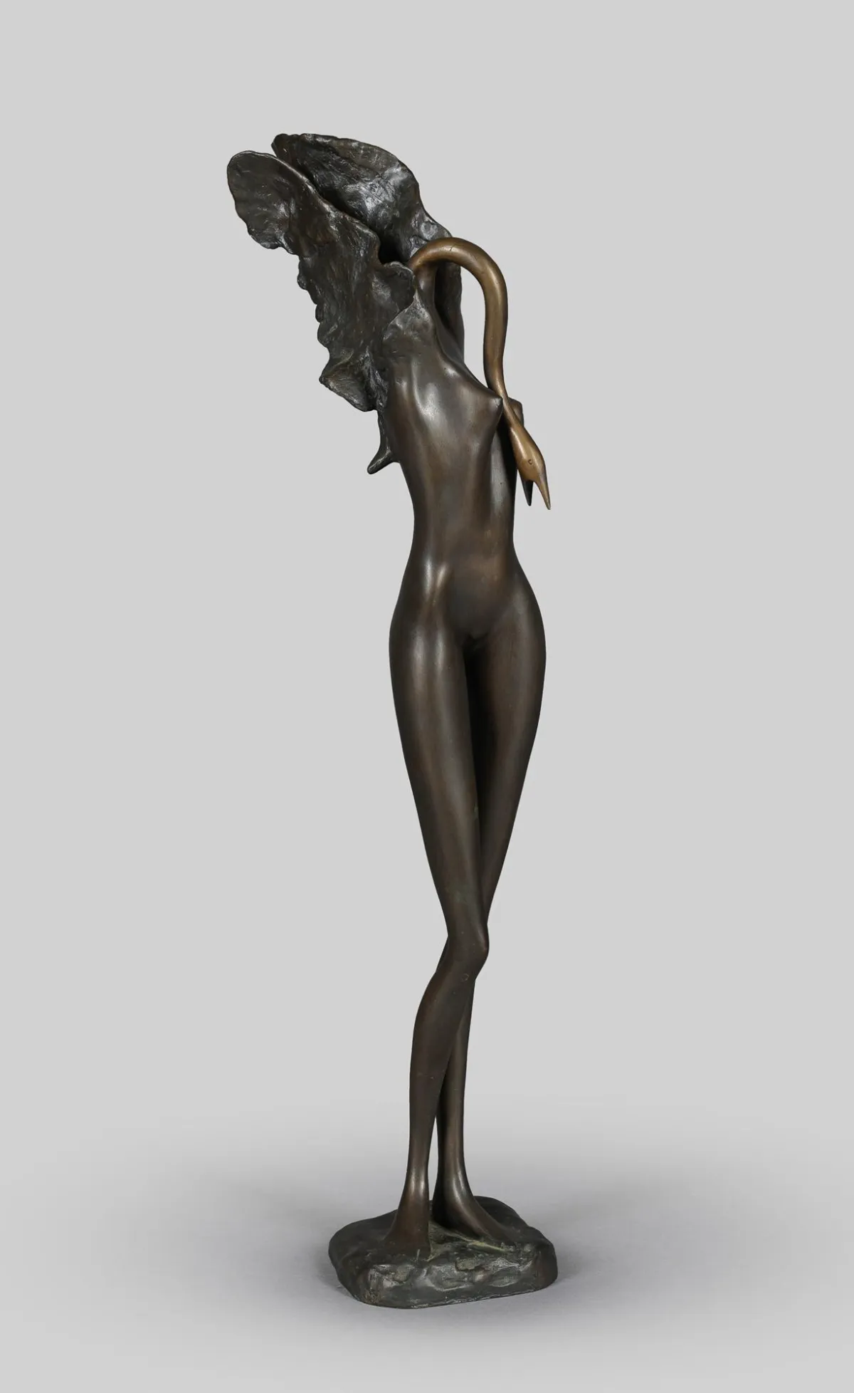 Bruno Bruni，字母组合，Gradara 1935 – 活跃于汉堡，《Il vittoria di Giove – Leda mit dem Schwan》，青铜，棕色包浆，Venturi Arte 铸造厂印记，53/150
