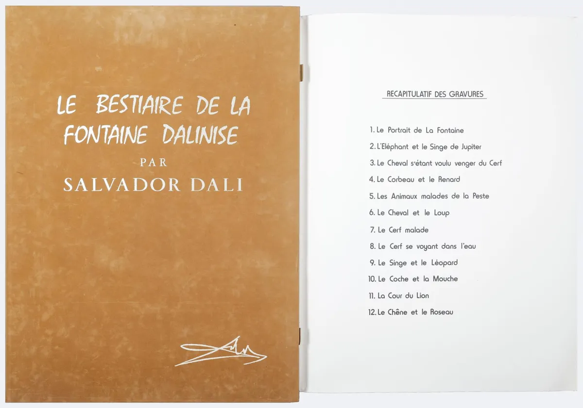 Salvador Dali, kukin käsin signeerattu, Figueres 1904 – 1989 samassa kaupungissa, ”L’éléphant et le singe de Jupiter” (2), ”Les animaux malades de la peste” (5),…