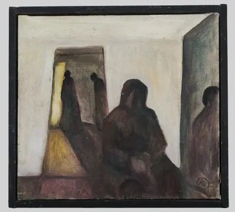 Robert Hammerstiel, signé et monogrammé, Werschetz 1933 – 2020 Neunkirchen, « o.T. – Spiegelbilder », huile/toile, 41 x 45 cm