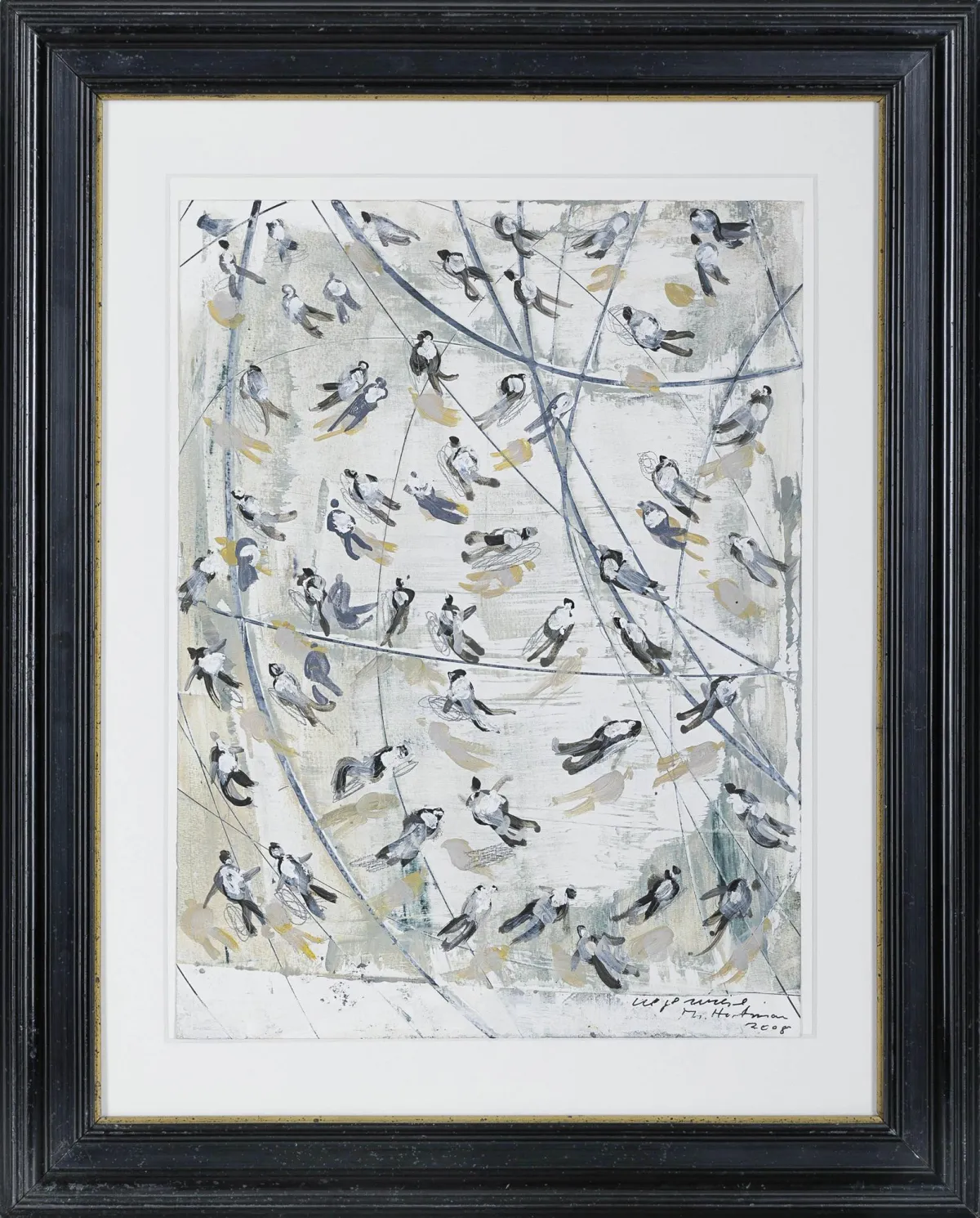 Thomas Hartmann，右下签名，日期2008，Zetel 1950 – 活跃于柏林，《Wegewiese》，有题名，混合技法/纸，40 x 30 cm – 背面…