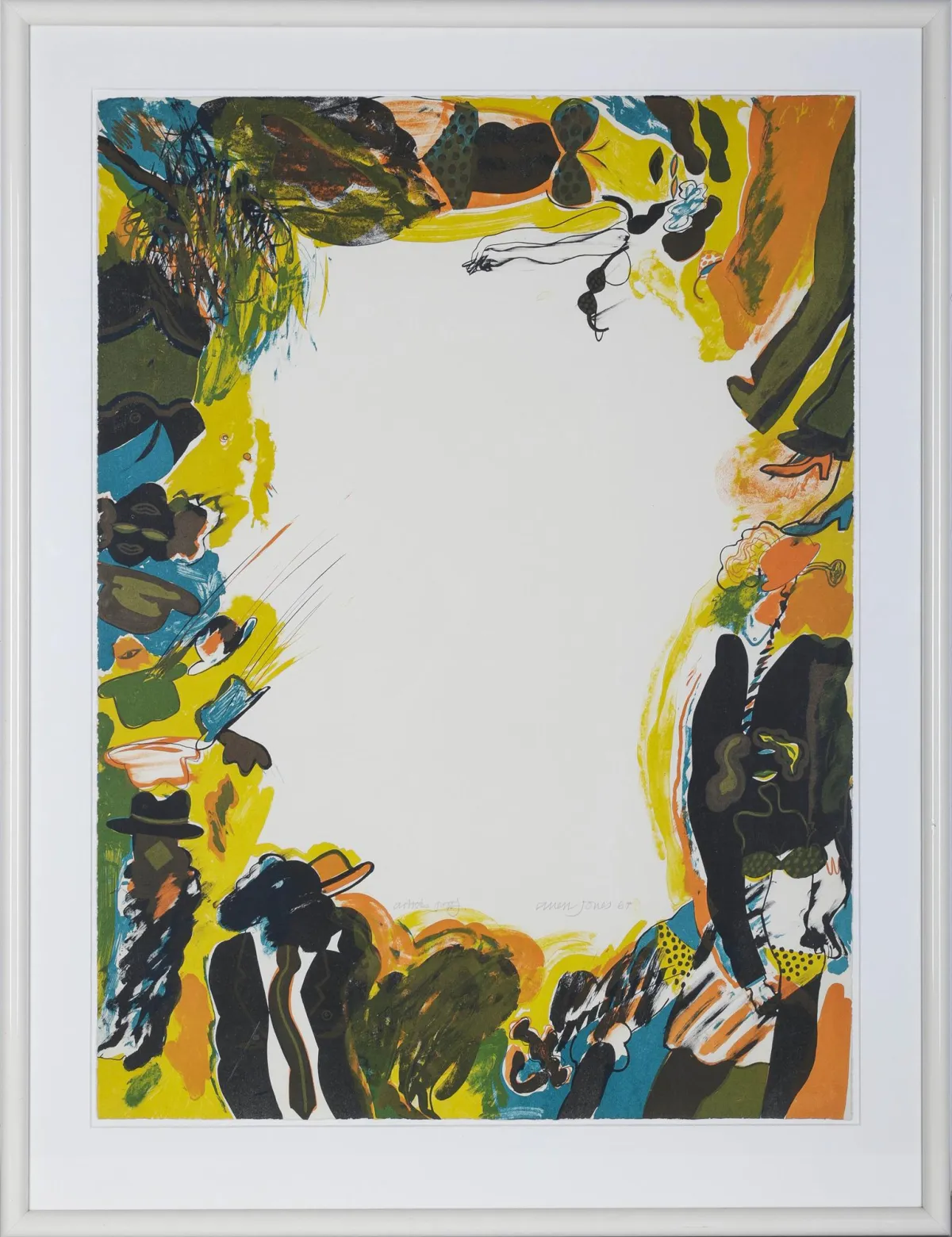 Allen Jones，右下亲笔签名，日期(19)64，Southampton 1937 – 在伦敦工作，《Concerning Marriages》，彩色石版画，a.p.，75 x 55,5 cm，…
