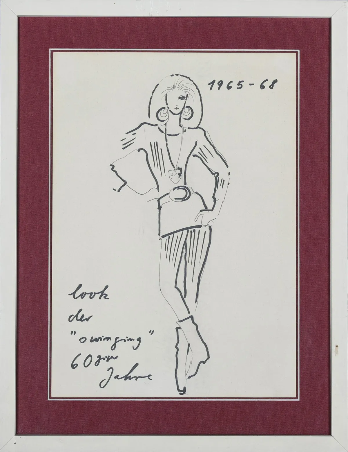 Karl Lagerfeld，无签名，日期1965-68，汉堡1933 – 2019巴黎，《“摇摆”60年代造型》，有题名，毡笔和