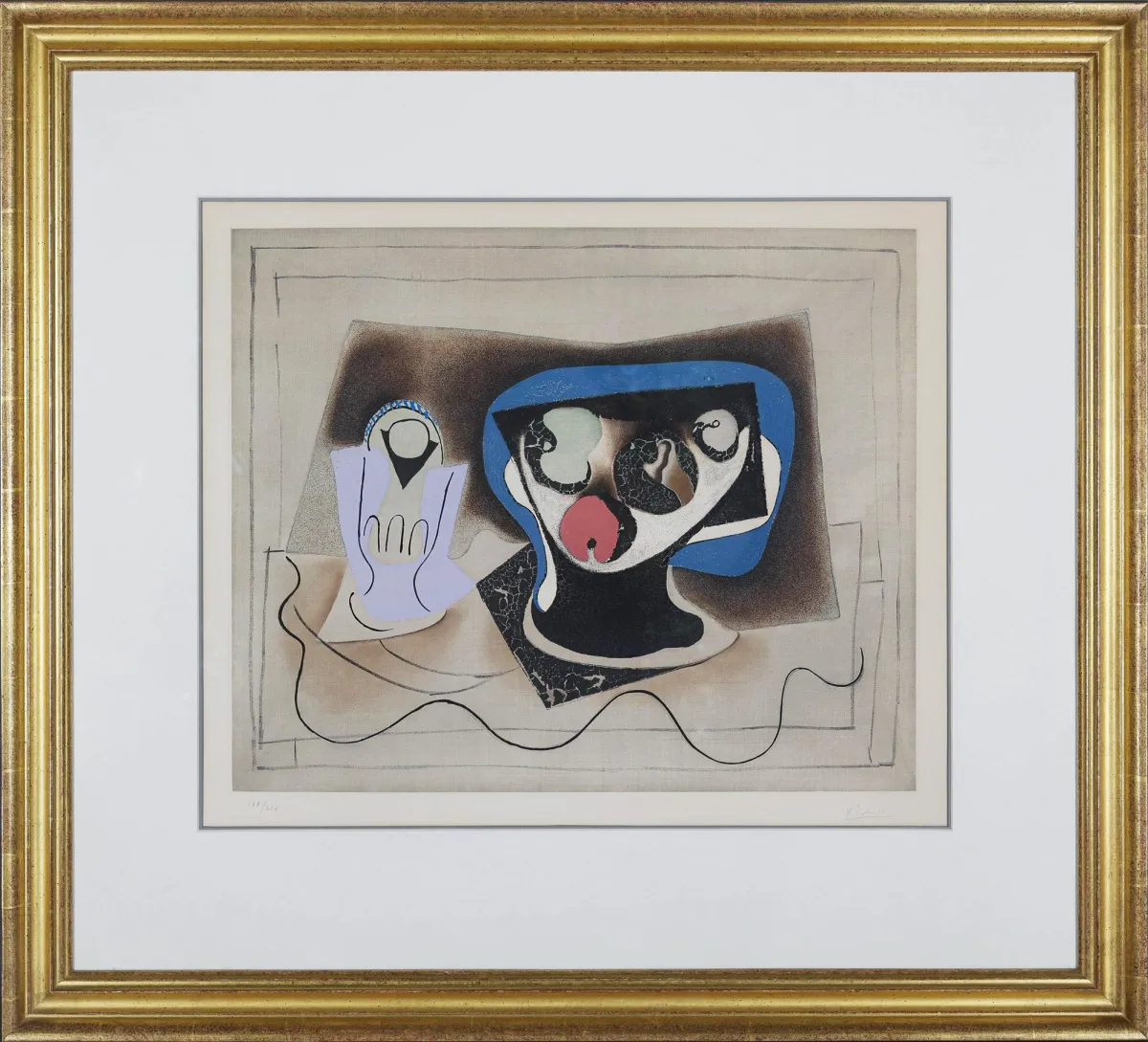 巴勃罗·毕加索,右下角手签,马拉加 1881 – 1973 穆然,《Le Verre d´Absinthe》,1965,彩色飞尘蚀刻版画及珂罗版画,Arche 犊皮纸(水印)...