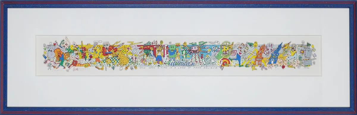 James Rizzi, l.u.handsig., r.u.dat. 1992, New York City 1950 – 2011 daselbst, „Once upon a time in a land of make believe“, betitelt,…