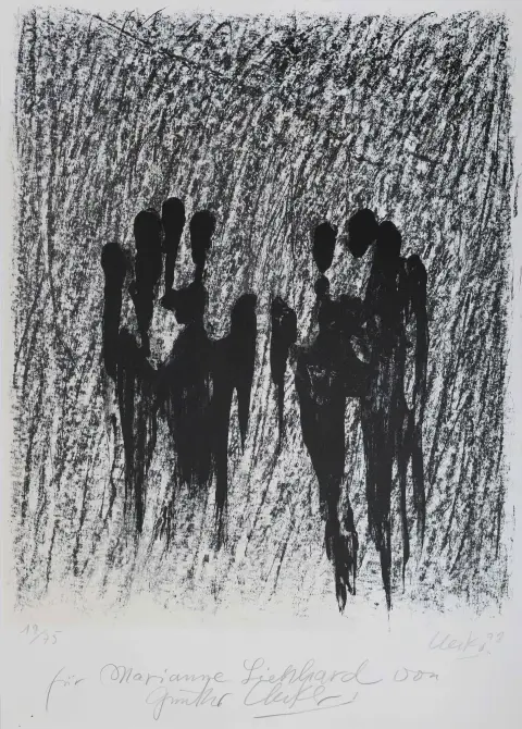 Günther Uecker, rechtsonder met de hand gesigneerd, gedateerd (19)93, Kuhlen-Wendorf 1930 – 2025 Düsseldorf, "Waldshut", lithografie, 19/75, blindstempel Erker
