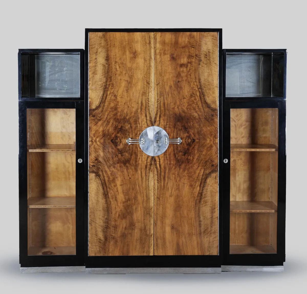 Vitrine Art déco avec deux éléments d'étagère