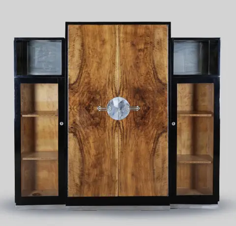 Vitrine Art déco avec deux éléments d'étagère