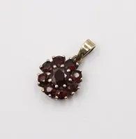 Granaattihela, sterling, kullattu, 2,2 g, P 2 cm