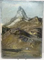 Q. Pusch《马特洪峰》油画/板，46x33厘米