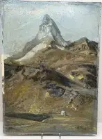 Q. Pusch《马特洪峰》油画/板，46x33厘米