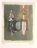Johnny FRIEDLAENDER (1912-1992), uden titel, farveætsning, nr. 51/95, indrammet/glas, rammemål 41,5 x 31 cm