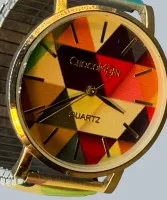 Reloj de pulsera de cuarzo con correa extensible esmaltada, mecanismo funciona, D-3,8 cm
