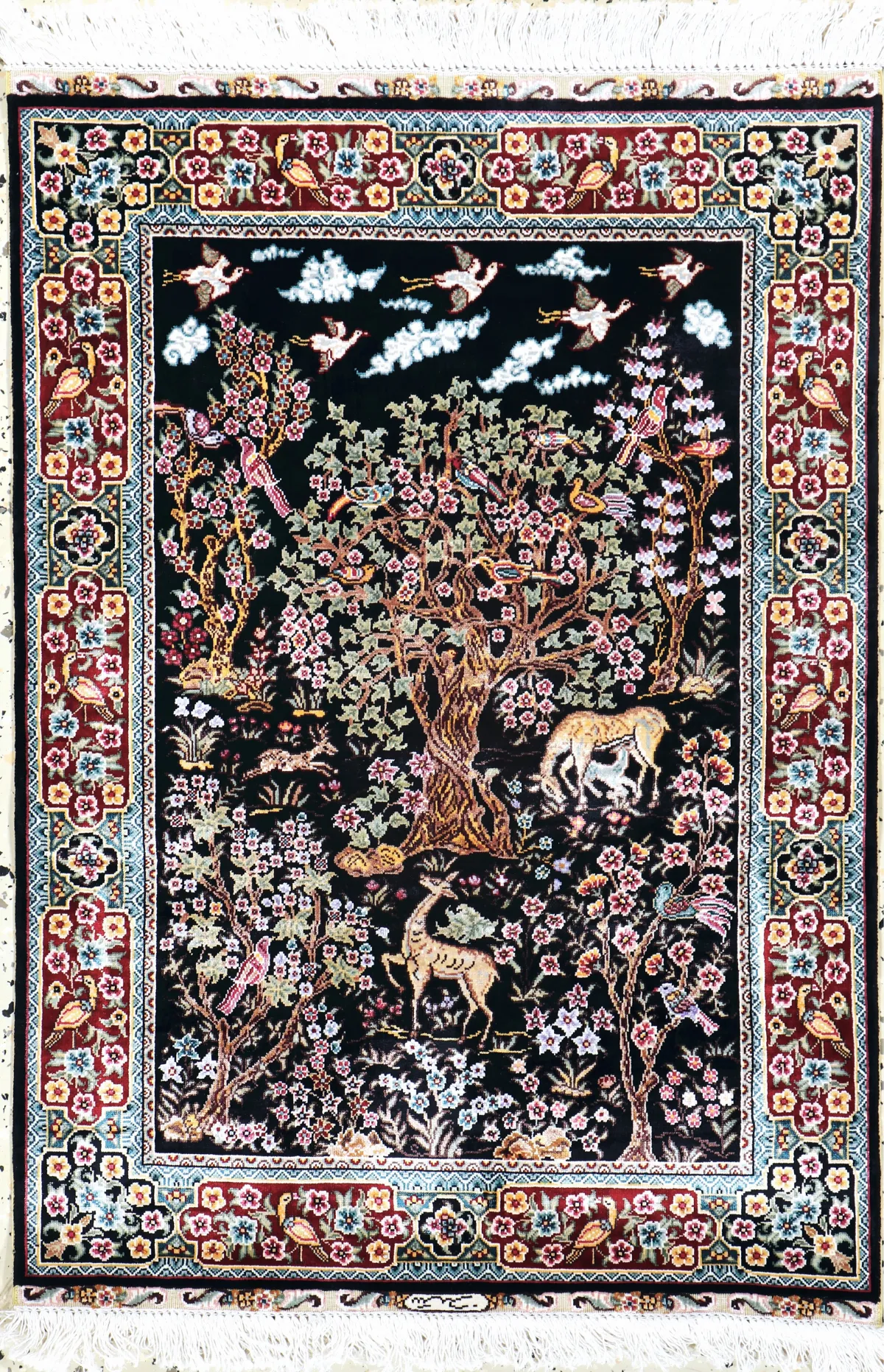 Hereke 丝绸，中国，20世纪末，纯天然丝绸，约 90 x 62 厘米，EHZ：1