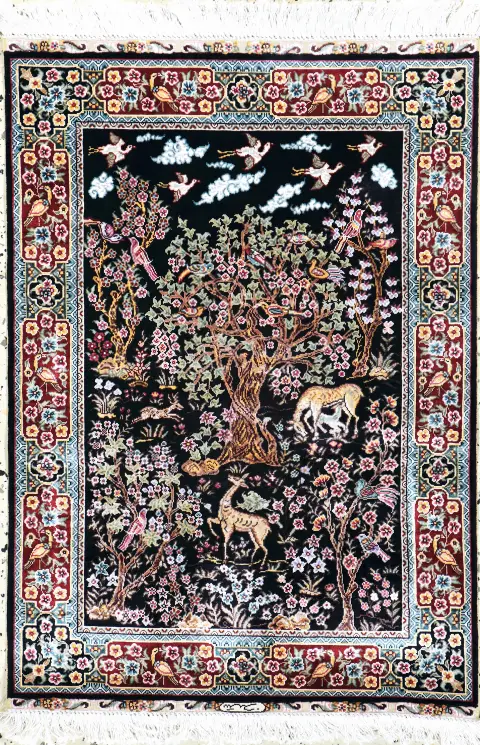 Hereke ipek, Çin, 20. yüzyıl sonu, saf doğal ipek, yak. 90 x 62 cm, EHZ: 1