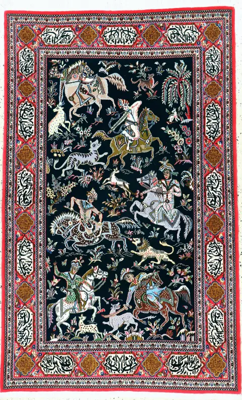 Ghom cork, Persia, sfârșitul sec. XX, lână cork pe bumbac, cca 206 x 130 cm, evaluare stare: 1-2