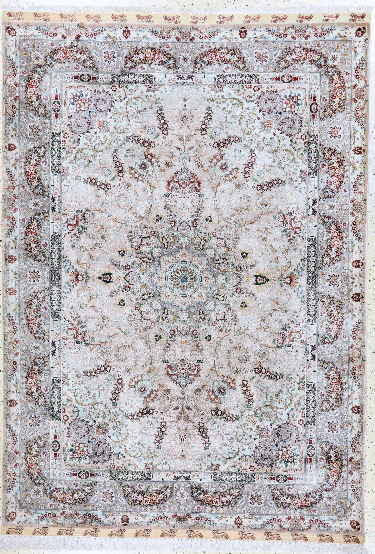 塔布里兹精细丝绸，中国，20世纪末，纯天然丝绸，约244 x 170厘米，EHZ：1-2