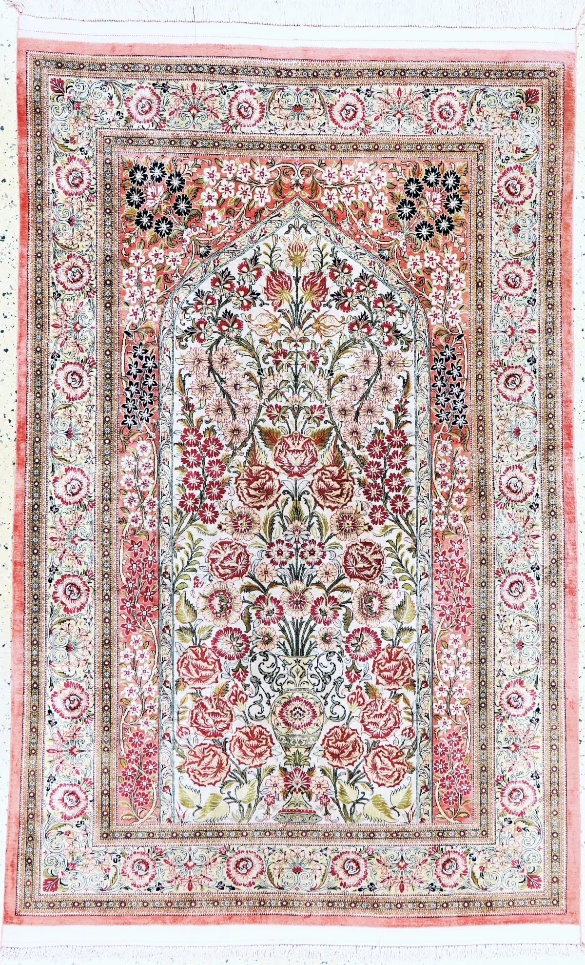 戈姆丝绸，波斯，20世纪中叶，纯天然丝绸，约210 x 137厘米，EHZ：1-2