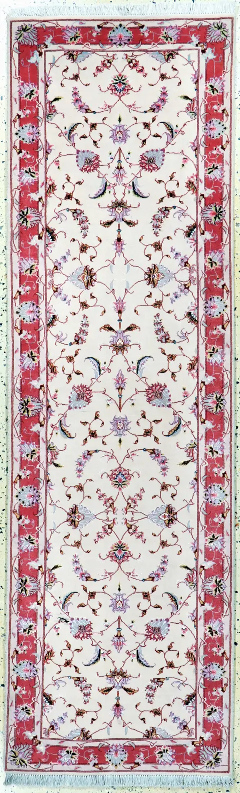 Täbriz ince (50 Raj), İran, 20. yy sonu, ipekli mantar yünü, yak. 240 x 74 cm