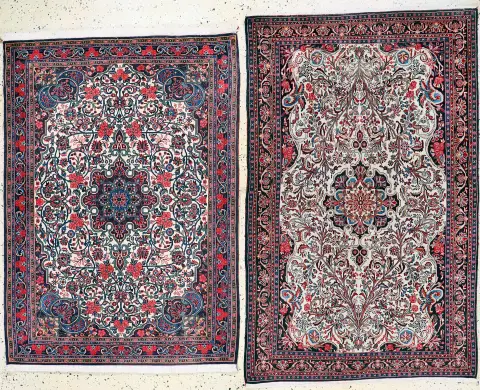 2 lot Rosenbidjar, İran, 20. yy ortası, mantar yünü, yak. 177 x 110 cm, EHZ: 2