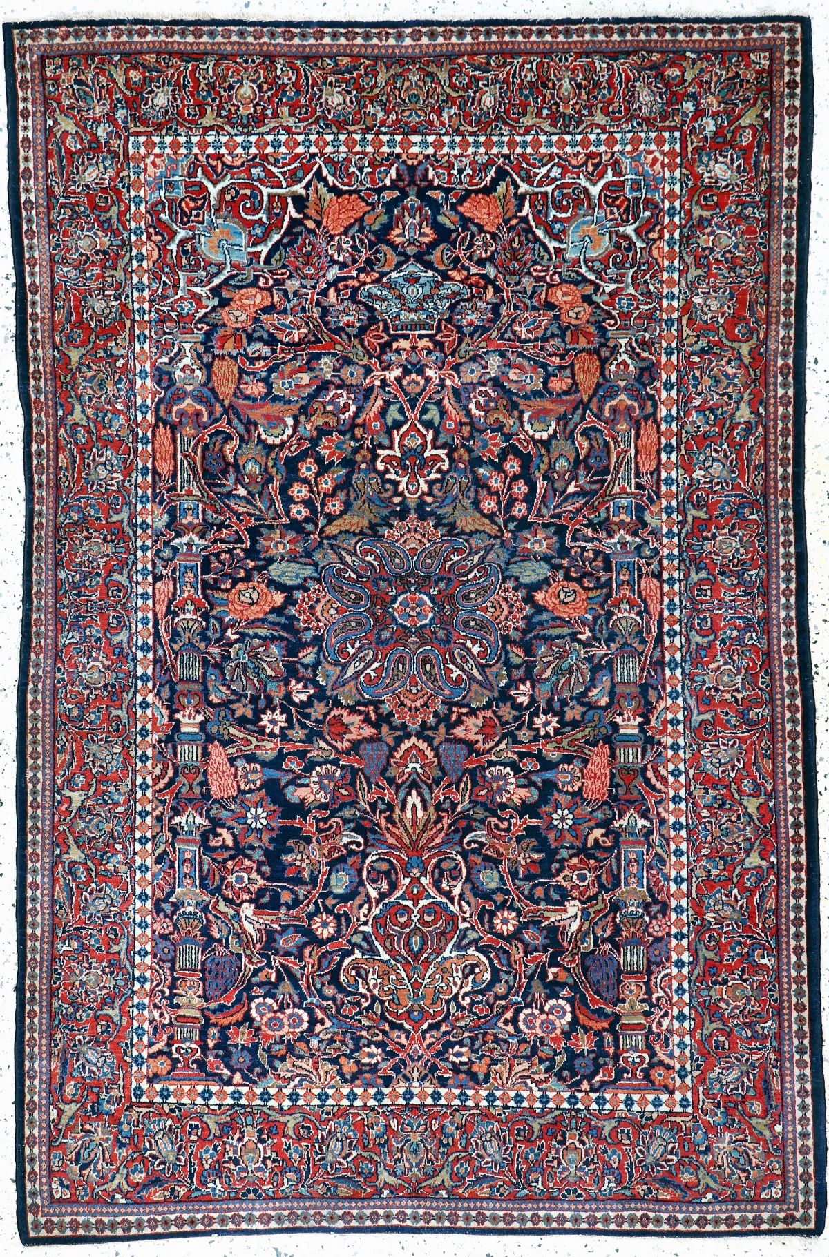 Keschan Kork 古董，波斯，20世纪中期，软木羊毛配棉底，约200 x 130厘米，