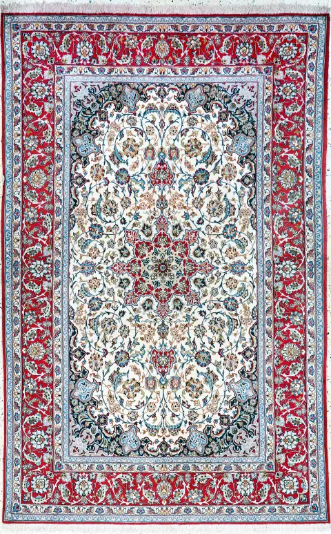 Esfahan ince, İran, 20. yy sonu, ipek üzerine mantar yünü, yak. 240 x 155 cm, EHZ: