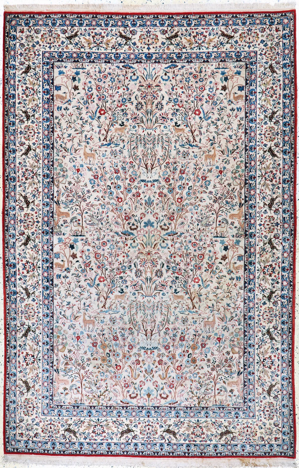 Nain "Tudeschk" 精细，波斯，20世纪中叶，软木羊毛配棉底，约 240 x 160 厘米