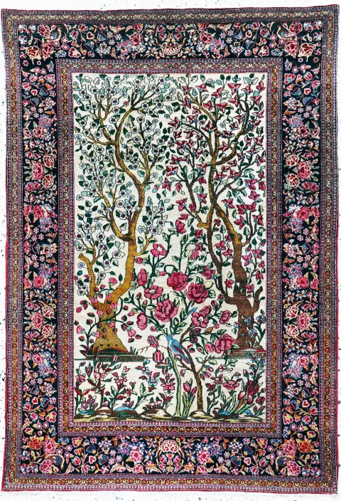 Esfahan "Ahmad" antik, İran, 1900 civarı, pamuk üzerine yün, yaklaşık 200 x 140 cm, EHZ: 2-3