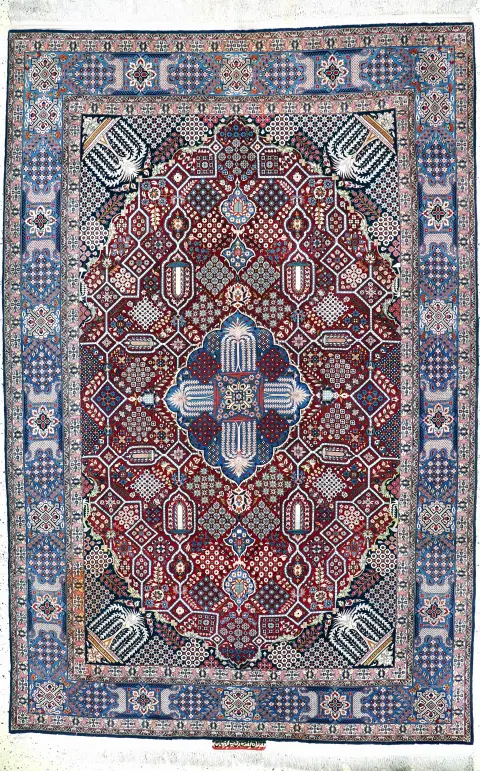 Esfahan fino, Persia, mediados del siglo XX, lana de corcho sobre seda, aprox. 345 x 230 cm, aprox.