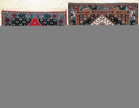 2 lot Yalameh, İran, 20. yy sonu, yün üzerine yün, yaklaşık 160 x 110 cm