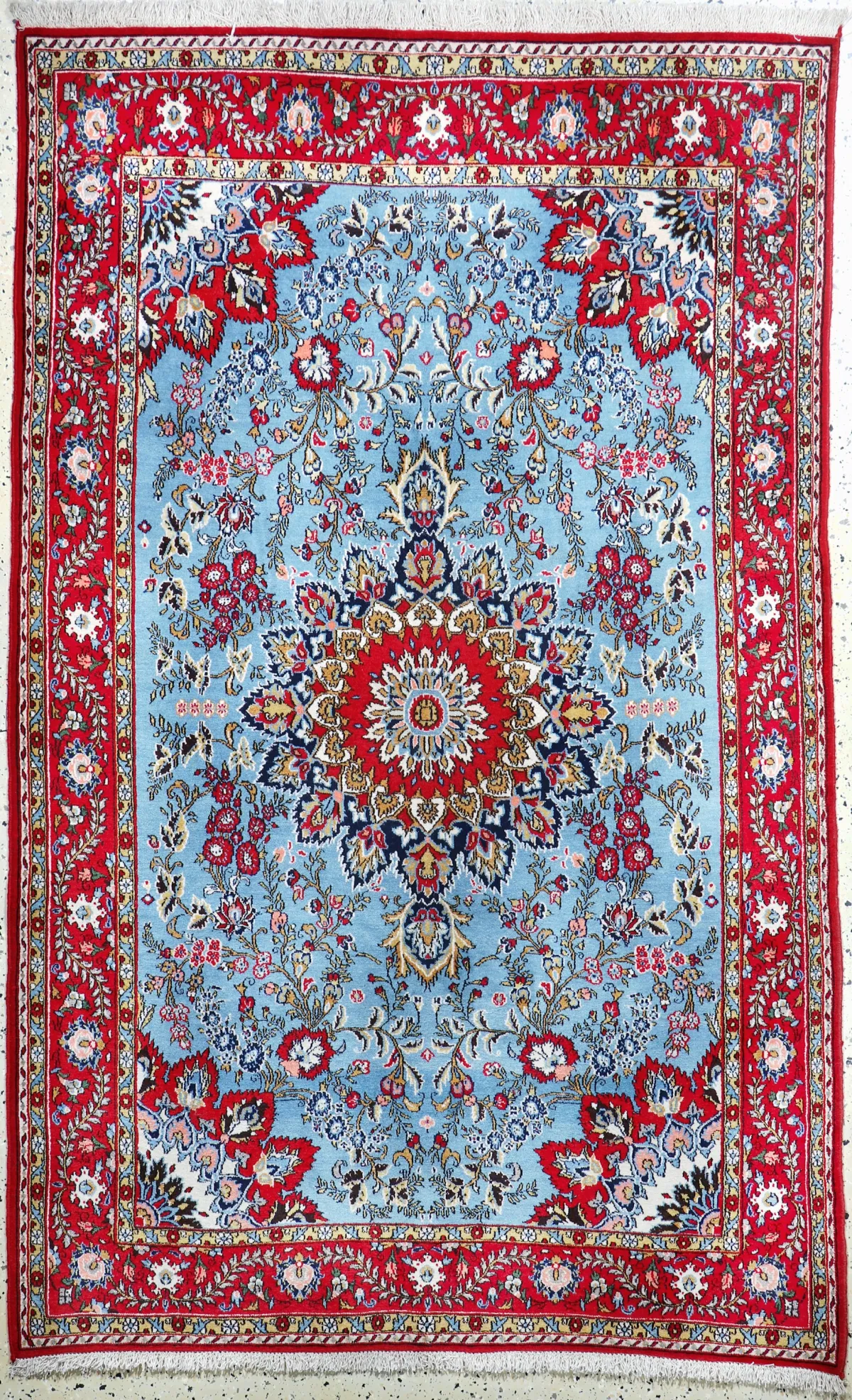 Ghom 古董,波斯,20世纪中叶,羊毛配棉,约 218 x 144 厘米,EHZ:1-2
