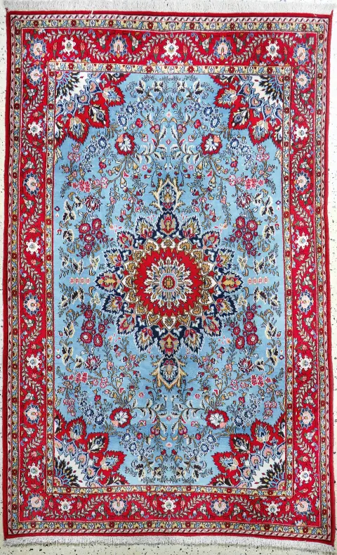 Ghom eski, İran, 20. yy ortası, pamuk üzerine yün, yak. 218 x 144 cm, EHZ: 1-2