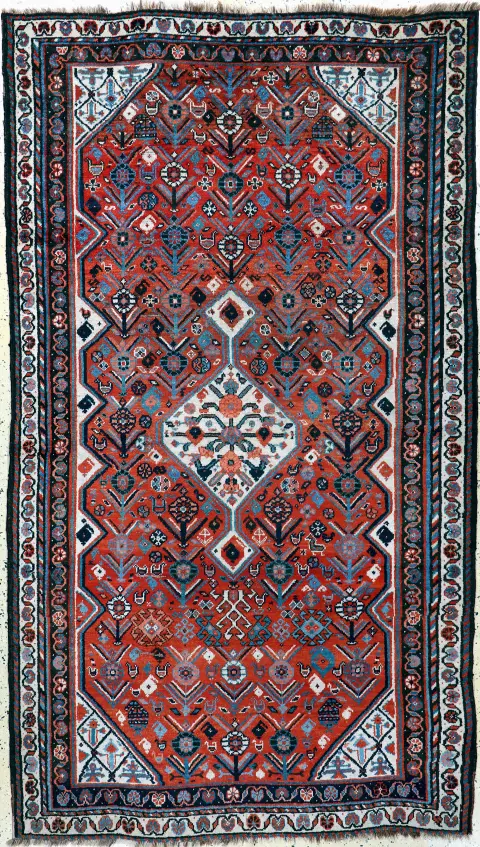 Antik Louri halı, İran, 1900 civarı, yün üzerine yün, yak. 255 x 145 cm