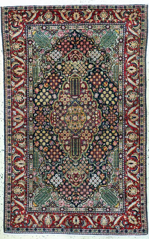 Keschan "Ateschoglou" halı, eski, İran, 20. yy başı, pamuk üzerine yün, yakl. 209 x 133
