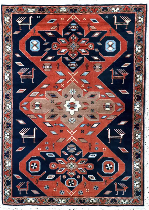 Kazak, Türkiye, 20. yy sonu, yün üzerine yün, yak. 185 x 133 cm, EHZ: 1-2, tahmini fiyat: