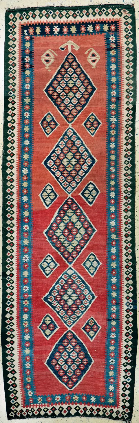 Bidjar Kelim eski, İran, 20. yüzyıl başı, yün üzerine pamuk, yak. 330 x 107 cm, EHZ: 2