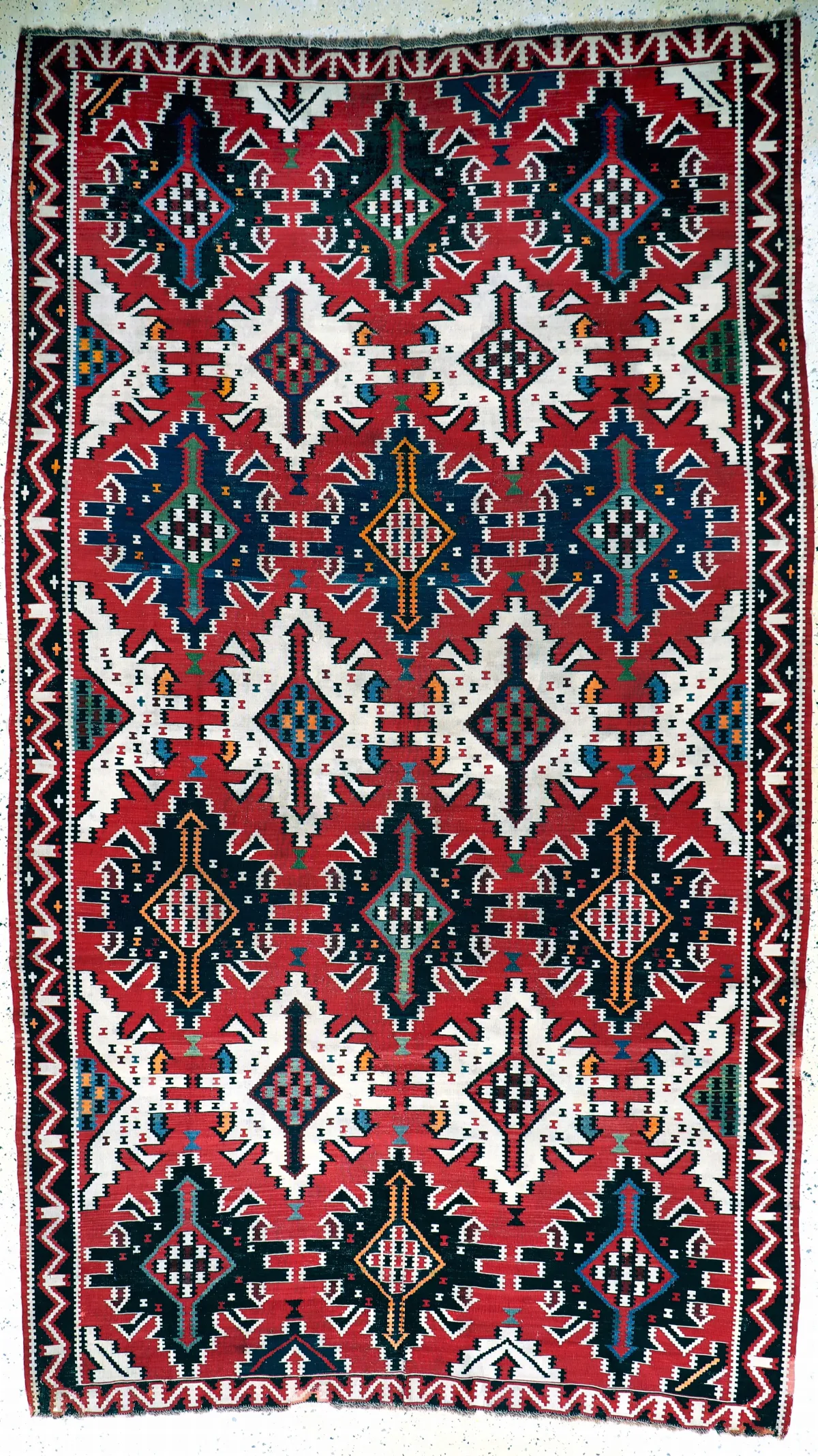 Kuba-Schirwan 基里姆地毯 古董，高加索，19世纪，羊毛底羊毛，约 327 x 192 厘米，EHZ：