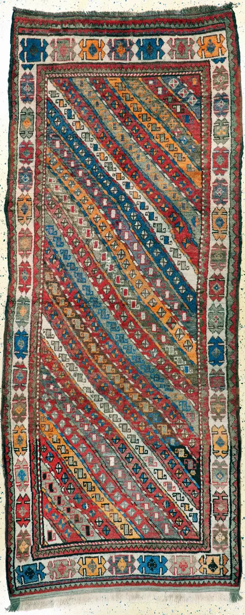 Antik Kürt köy halısı, Türkiye, 1900 civarı, yün üzerine yün, yaklaşık 275 x 114 cm