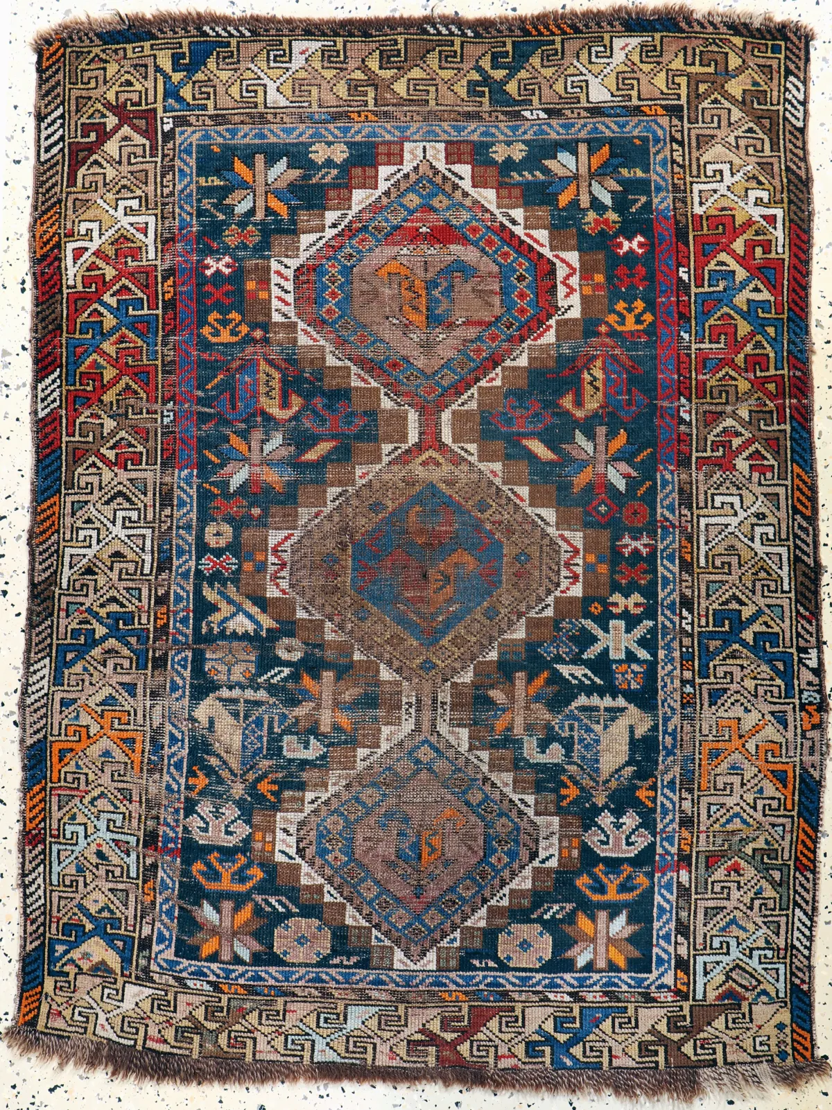 Kazak古董，高加索，19世纪，羊毛上羊毛，约130 x 100厘米