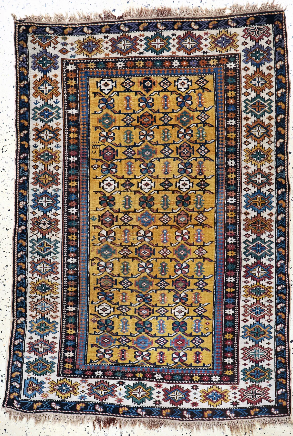Kazak "Schirwan" 古董地毯，高加索，19世纪，羊毛上羊毛，约166 x 115厘米，EHZ：2-3