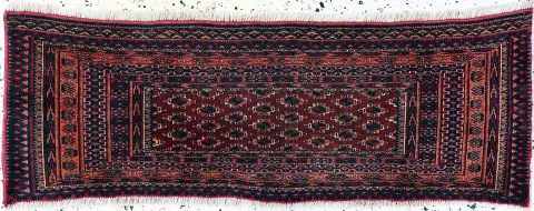 Tekke Torba antika, Türkmenistan, yaklaşık 1900, yün üzerine yün, yak. 110 x 37 cm, EHZ: 2