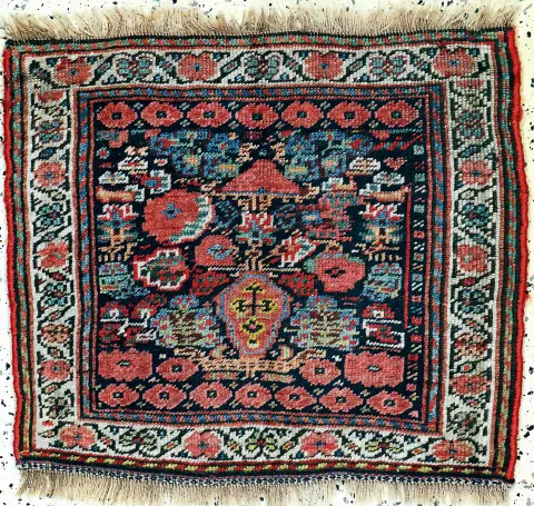 Antik Afschar çanta önü, İran, 19. yy, yün üzerine yün, yak. 60 x 67 cm, EHZ: 2