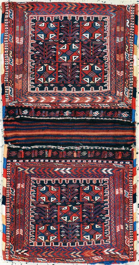 Afschar çift çanta, İran, 20. yy başı, yün üzerine yün, yak. 110 x 58 cm, EHZ: 2